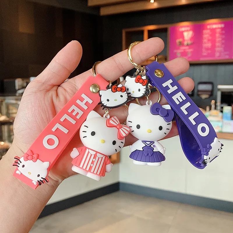 

Hello Kitty Sanrio silicone doll doll key chain backpack pendant cute cartoon school bag key pendant car bag pendant key chain