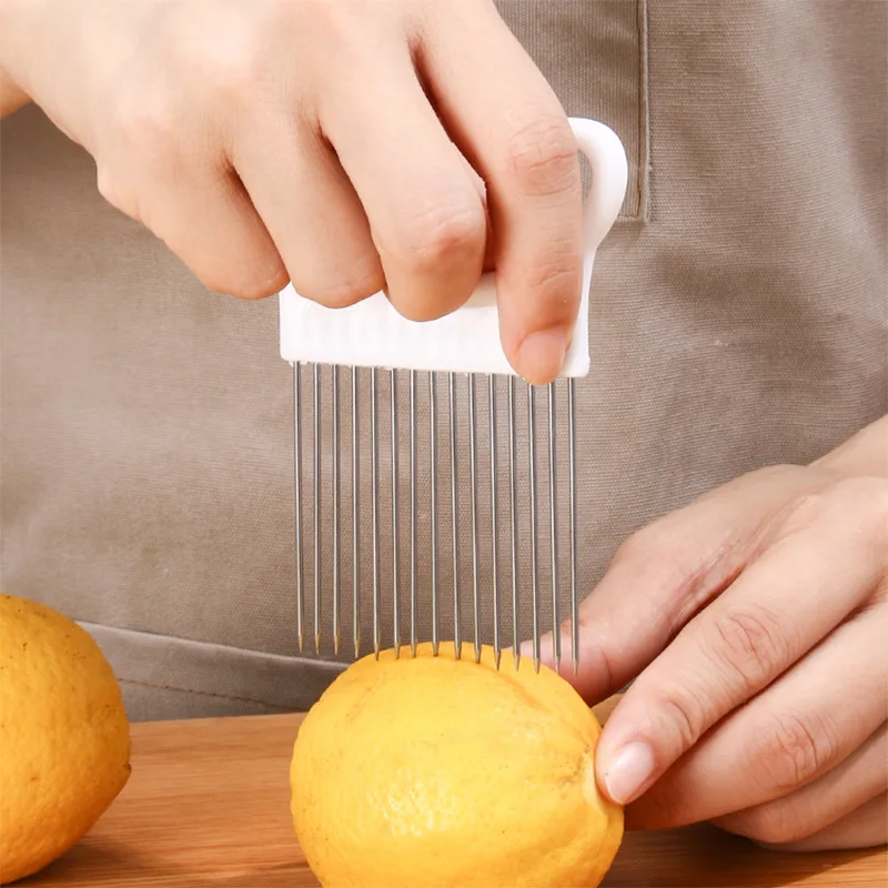 

Stainless Steel Onion Needle Fork Pine Meat Needle Vegetable Fruit Slicer Tomato Cutter Cutting Holder Kitchen Accessorie Tool