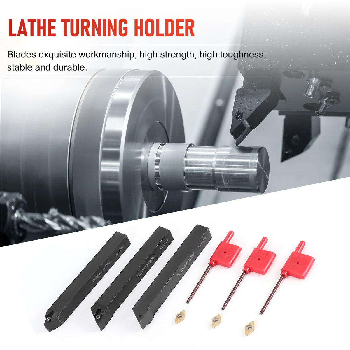 3 шт. Индексируемые держатели для токарных инструментов 1/2 дюйма SDNCN1212H07 + SDJCL1212H07