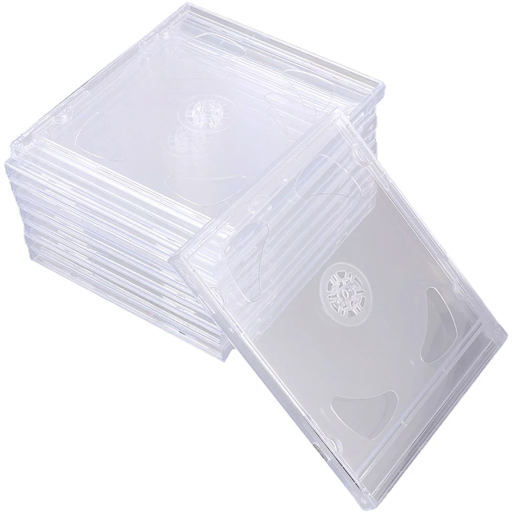 

9 Pcs Standard CD Jewel Cases Clear Cds Jewelry Rack Discs Acrylic Double Storage Holders Travel Plastic Container