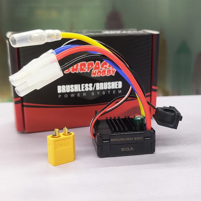 SURPASS HOBBY RC 60A ESC Brushed Electronic Speed Controller for 1/10 1/12 Car Tamiya Redcat Traxxas Truck 540 550 Motor | Игрушки и