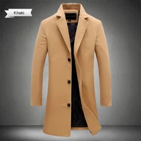 men long cotton coat 2022 autumn winter new wool blend pure color casual business fashion mens clothing slim windbreaker jacket