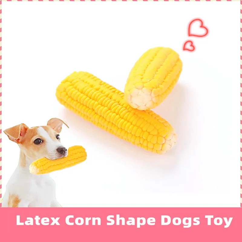 

Pet Toys Squeak Toys Latex Corn Shape Puppy Dogs Toy Pets Supplies Training Playing Chewing Dog Toy For Small Dog