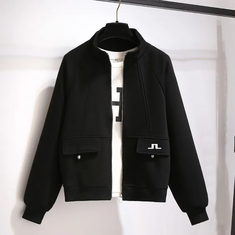 Mantel de Golf Woman Summer fall jacket Closer uniform symbol Mode Korea Hard V Ritsleting Outer Golf Dress Room