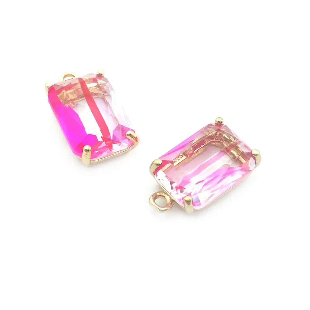 6 шт. прямоугольные подвески-ожерелья и сережки цвета 18-каратного золота