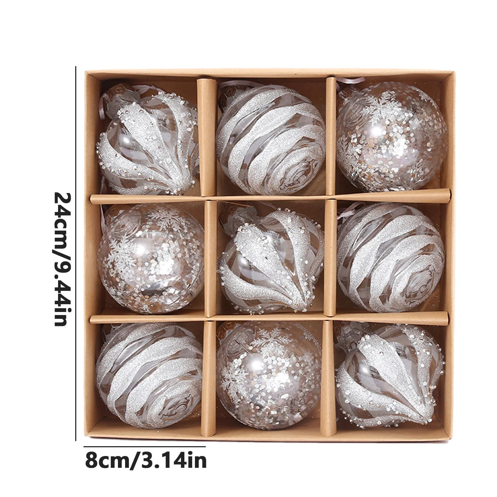 

Рождественские шары 9 шт. шампань розовое золото