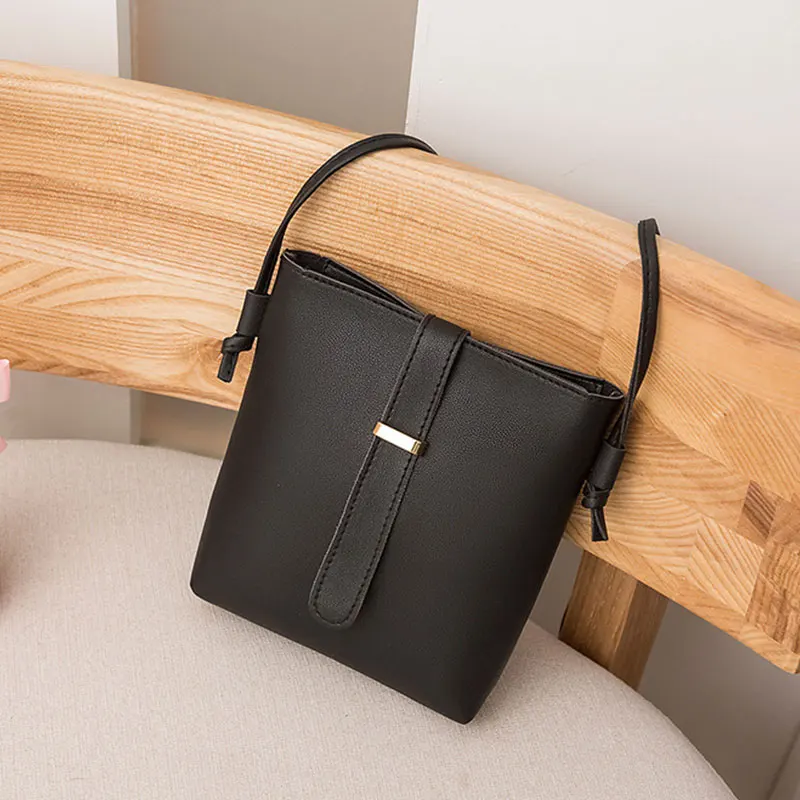 Women Pu Mini Cross Body Messenger Bag Pouch Ladies Shoulder Bags Bucket Bag New Female Bag Small Fresh Oblique Bag