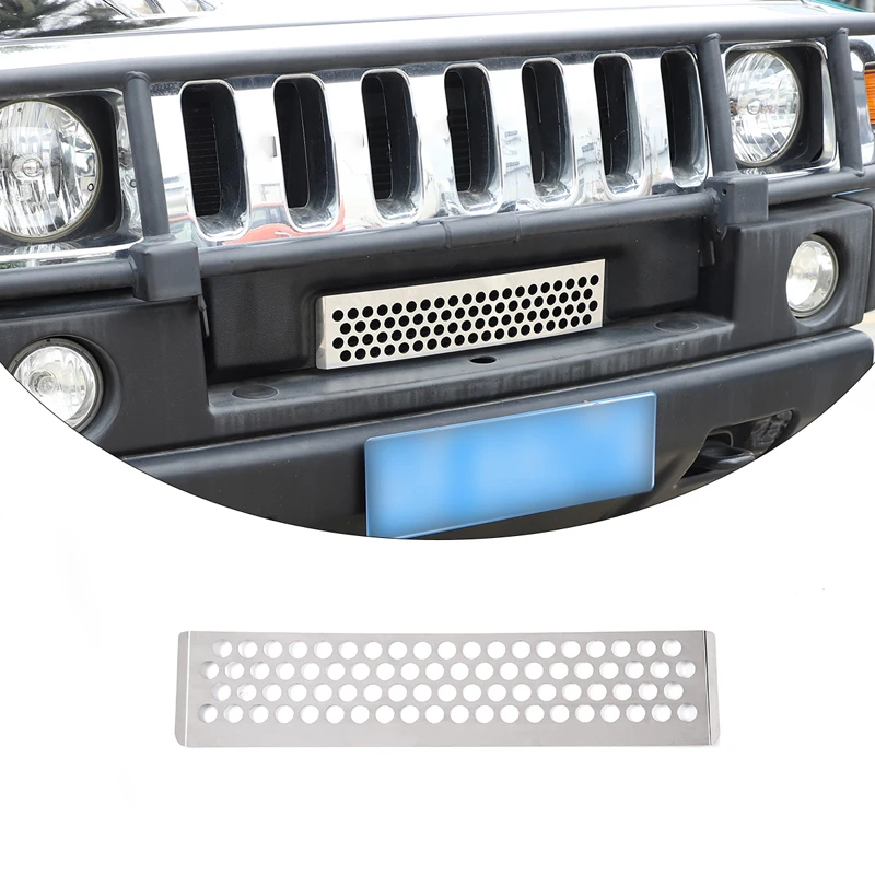 

Stainless Steel Silver Car Front Bumper Grille Air Intakes Cover Mesh Decoration For Hummer H2 2003 -2009 Auto External Accessor