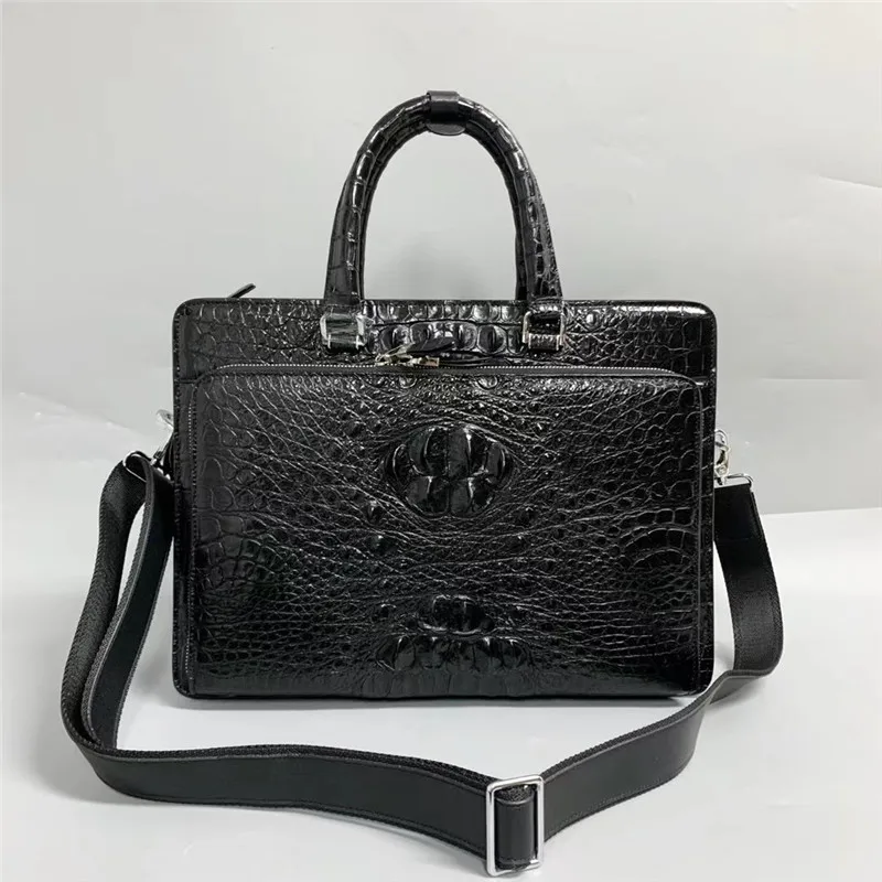 

Портфель мужской из натуральной кожи аллигатора, на молнии