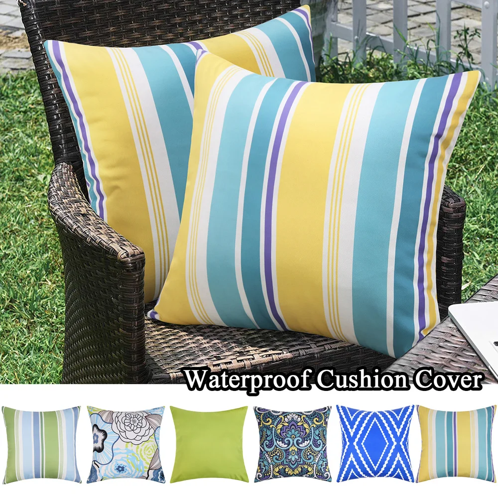 

45x45cm Waterproof Floral Printed Outdoor Decorative Cushion Cover Garden Furniture Throw Pillow Cover for Home Seat Bench