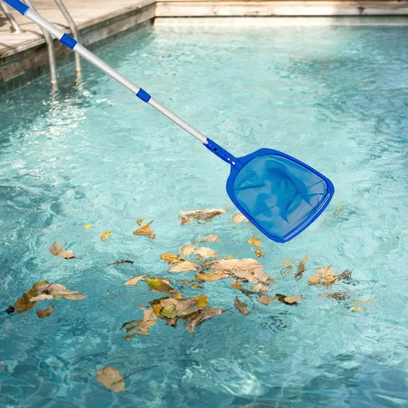 

Wimming Pool Leaf Net Cleaning Tool Fine Mesh Skimmer Telescopic Pole Reliable Swimming Pool Accessories Pool Net For Backyards