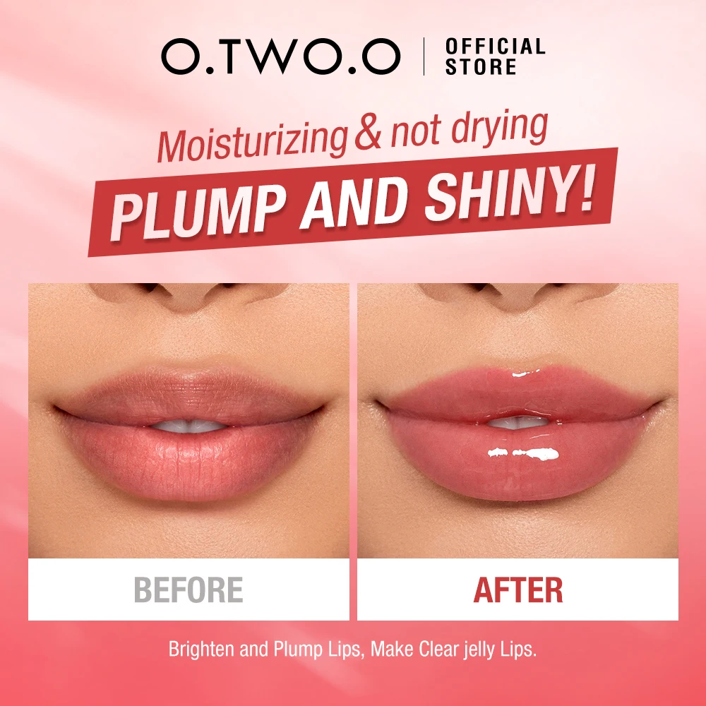 O.TWO.O Moisturizing Lip Tint gloss Oil 5 Crystal Colors Long-lasting Nutritious Makeup Sexy Plump Glow Plumper |