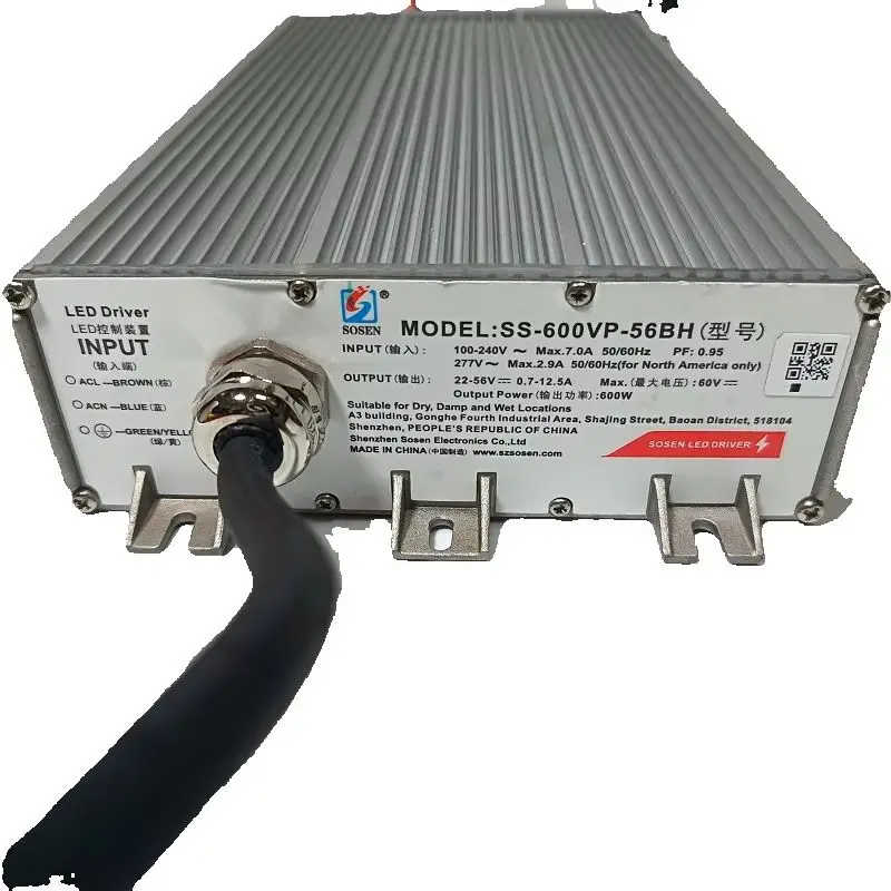 Светодиодный драйвер 600 Вт 22-56 В LM301H EVO Барный световой трансформатор Sonsen SS-600VP-56BH