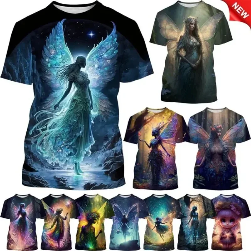 Hot Selling New Fairy 3D Printed T-shirt Forest Elf Round Neck Short Sleeve Magic Fashion Casual Top for Men and Women