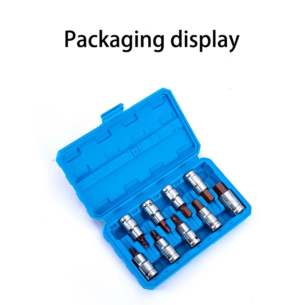 

9 Pieces Hexagon Drive Bits Alloy Steel Socket Wrench Home Business Hand