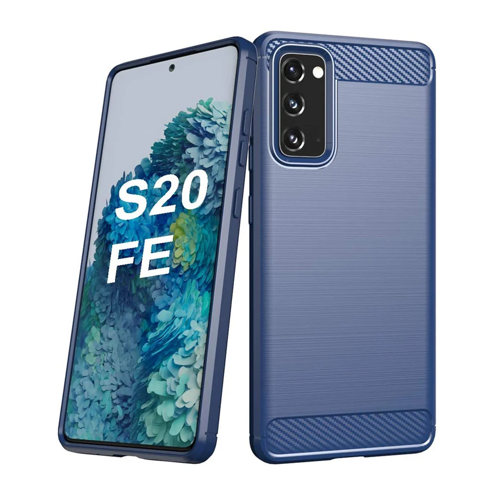 

For Samsung Galaxy S20 FE 5G S20 Fan Edition S20 Lite Note 20 S20 Ultra A20e A10e Bumper Carbon Fiber Shockproof Case Cover