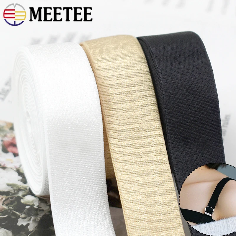 Фото 10 м Meetee 6-30 мм, мягкая нейлоновая эластичная лента, бюстгальтер, плечевой ремень, бикини, резинки, декор для одежды, эластичная лента, аксессуары для шитья своими руками №1
