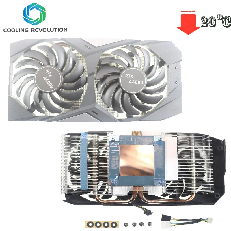 Atualizado Dissipador de Calor Ventilador para Quadro Rtx A4000 Placa Vídeo Gráfica Dissipador de Calor fã A4000