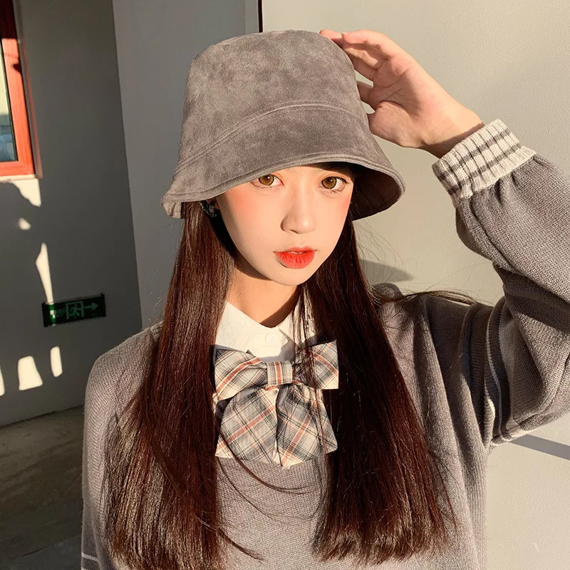 Fisherman Hat Women's Autumn and Winter Artistic Face Covering Fashion Brand Face-Looking Korean Sle All-Matching Japan fas...