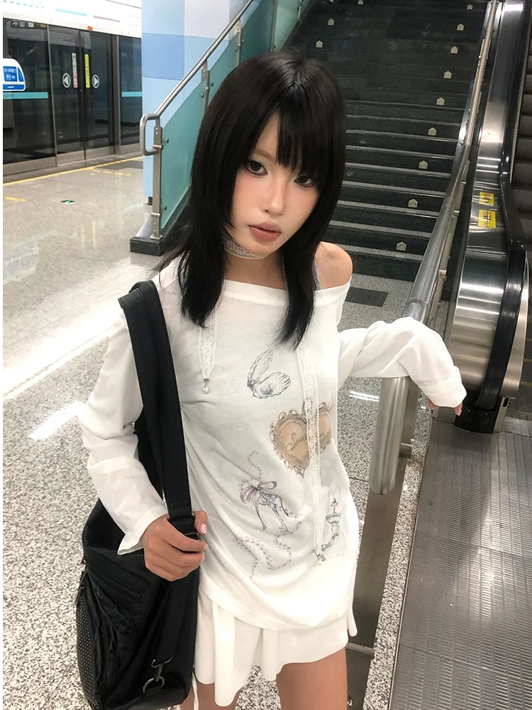 Футболка Tonngirls с принтом в стиле Харадзюку женские повседневные свободные топы