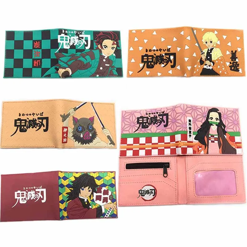 Купи Demon Slayer Silicone Wallets Nezuko Tanjirou Anime Figures Portable Multi Function Coin Purse ID Credit Card Holder Kids Gifts за 239 рублей в магазине AliExpress