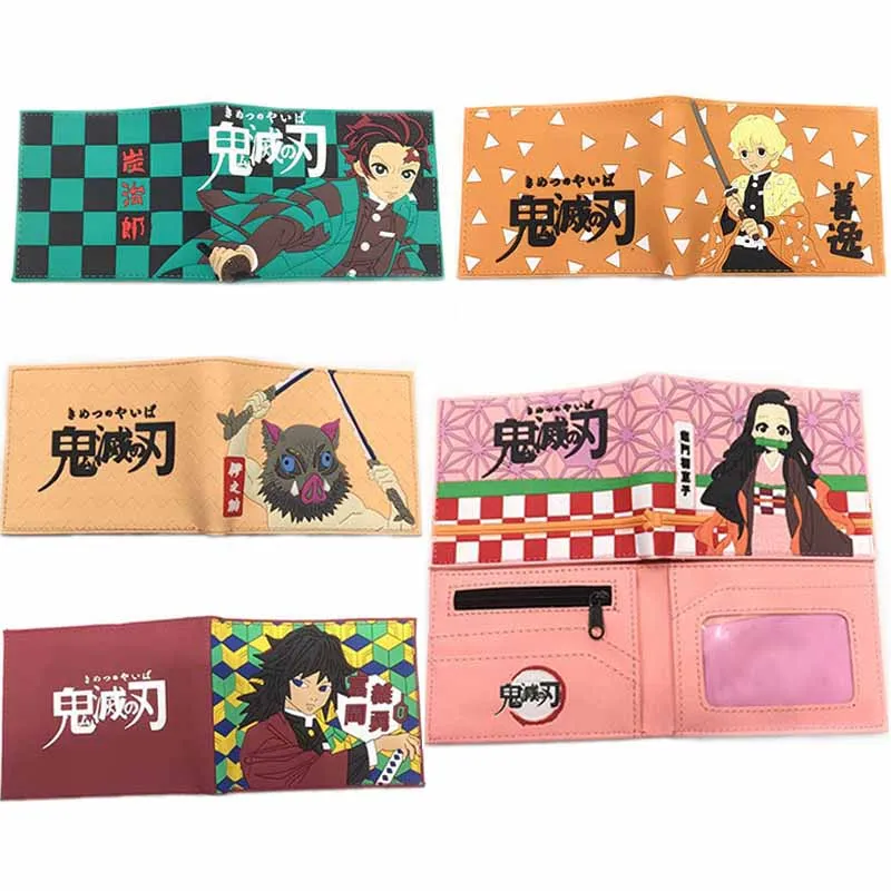 

Demon Slayer Silicone Wallets Nezuko Tanjirou Anime Figures Portable Multi Function Coin Purse ID Credit Card Holder Kids Gifts