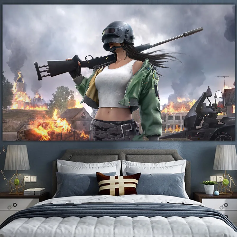 

Gamer Room Decoration Tapestry Boy College Dorm Essentials Hang On The Wall Panoramic Wallpaper Wall Mounted Anime Cloth Korean