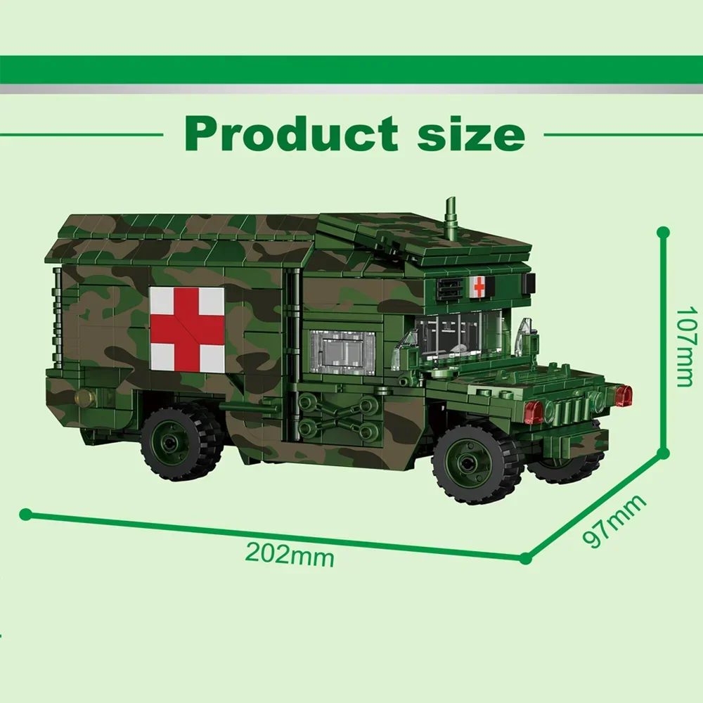 Новый Moc строительные кирпичи военная модель армейский медицинский автомобиль
