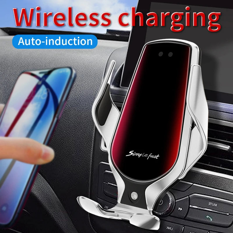 

Car Phone Holder Wireless Charger Car Mount Intelligent Infrared Fast Charging Stand Air Vent Mount держатель телефона авто