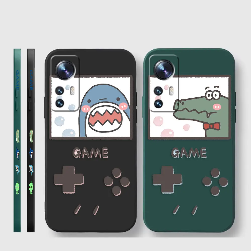 Phone Case For Xiaomi 13 12 12T 12S 11 11T 10 10S 9 Pro Ultra Lite Case Cover Funda Cqoue Shell Capa Game Cartoon Shark Dinosaur