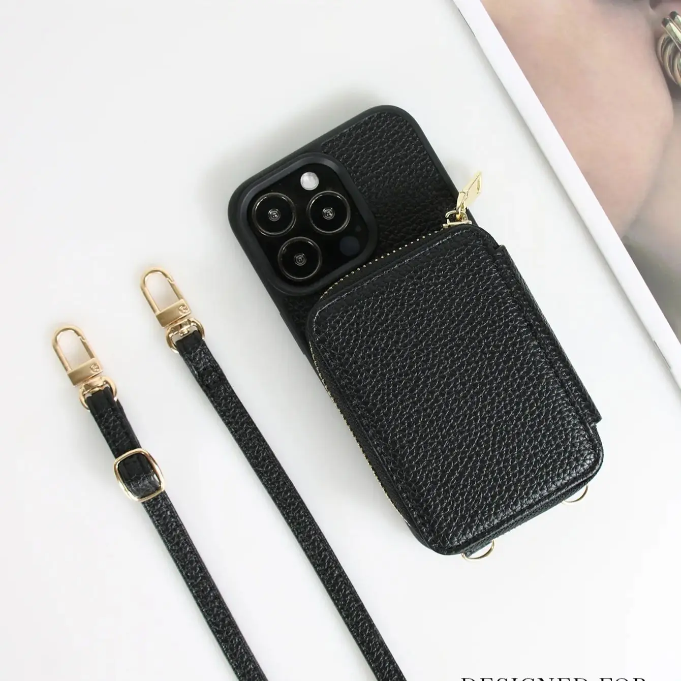 Кожаный чехол-кошелек Bonola через плечо для iPhone 16 Pro 6 3 дюйма с ремешком-держателем