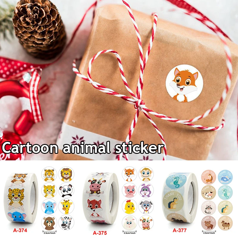 

500 Pcs Cartoon Animals Food Mini Paper Sticker Bag DIY Diary Planner Decoration Sticker Album Scrapbooking Kawaii Stationery