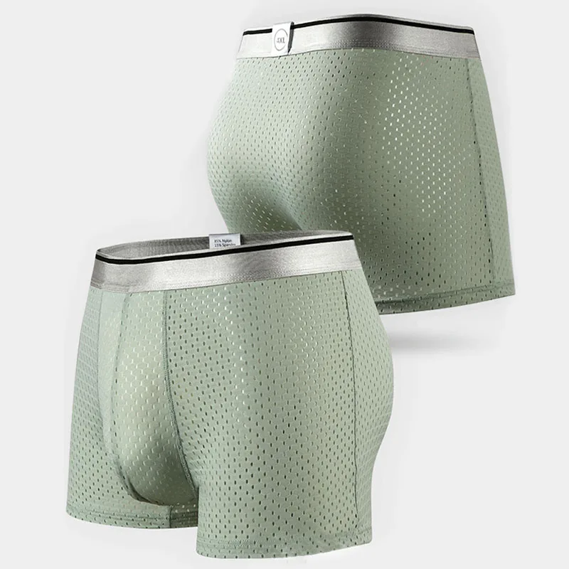12XL Mesh Hole 3PCS Men Underwear Man Underwear Sexy Boxer Shorts Men Boxer Men Panties Boxers for Men Boxer Homme Man Boxer new