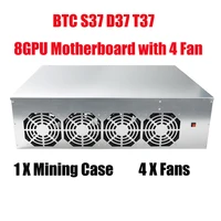 btc s37 t37 d37 mining chassis combo with 4 fans support 8 graphics card gpu bitcoin crypto ethereum btc mining rig motherboard