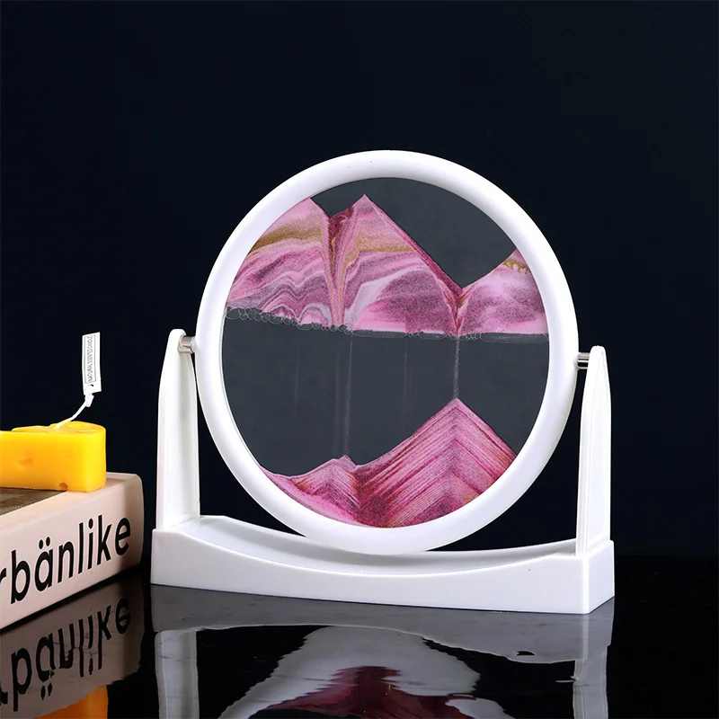 

Rotatable Sand Art Painting Round Glass 3D Deep Sea Sandscape Creative Flowing Home Room Decor Gifts Decoration Luxury