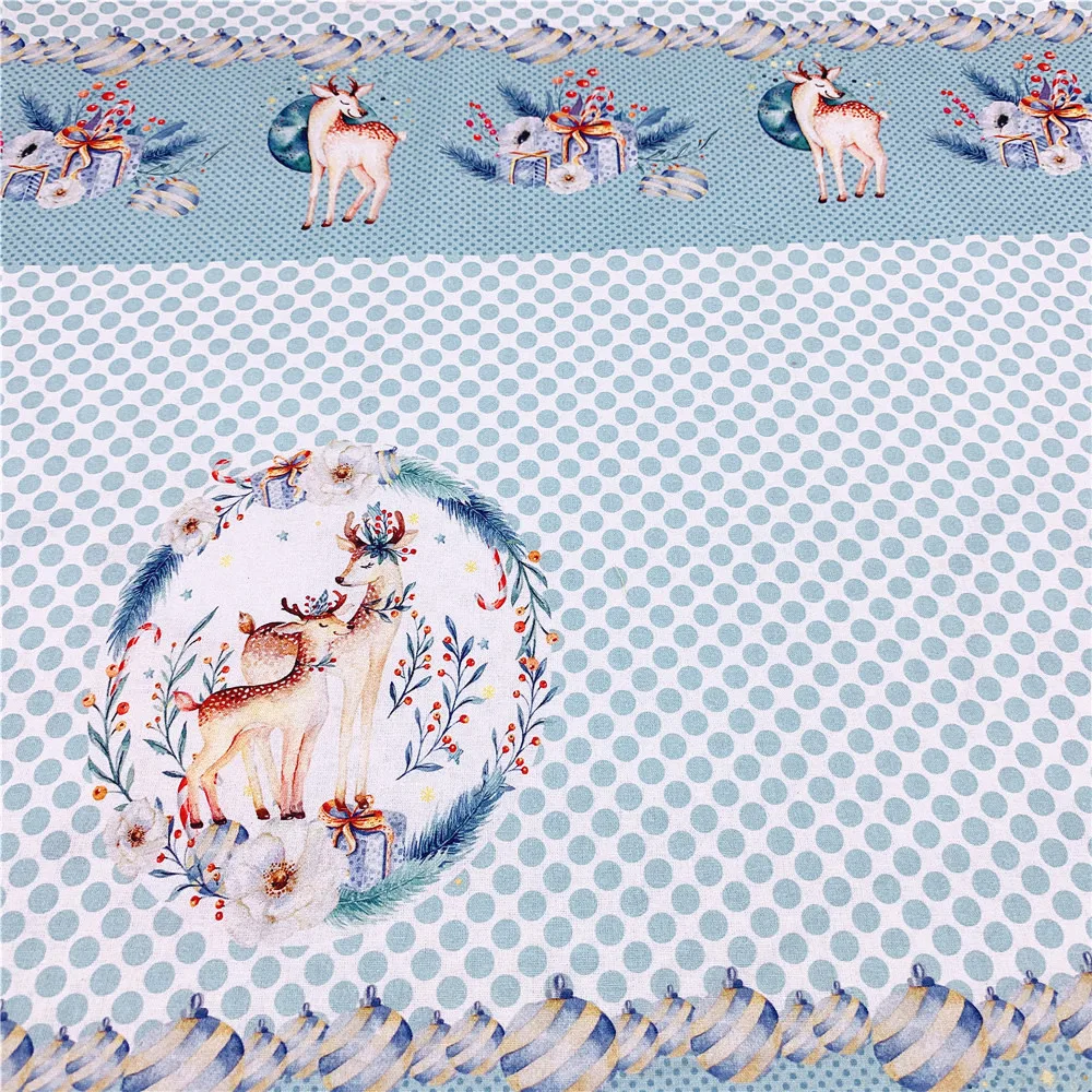 Хлопковая ткань с рождественским оленем шириной 110 см лоскутное шитье стеганая