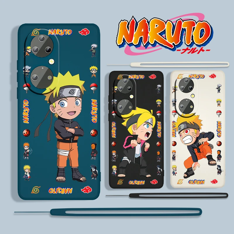 

Anime NARUTO Boy For Huawei P50 P40 P30 P20 P Smart Z Pro Plus Lite 2019 2021 Silicone Liquid Rope Phone Case Cover Fundas Coque