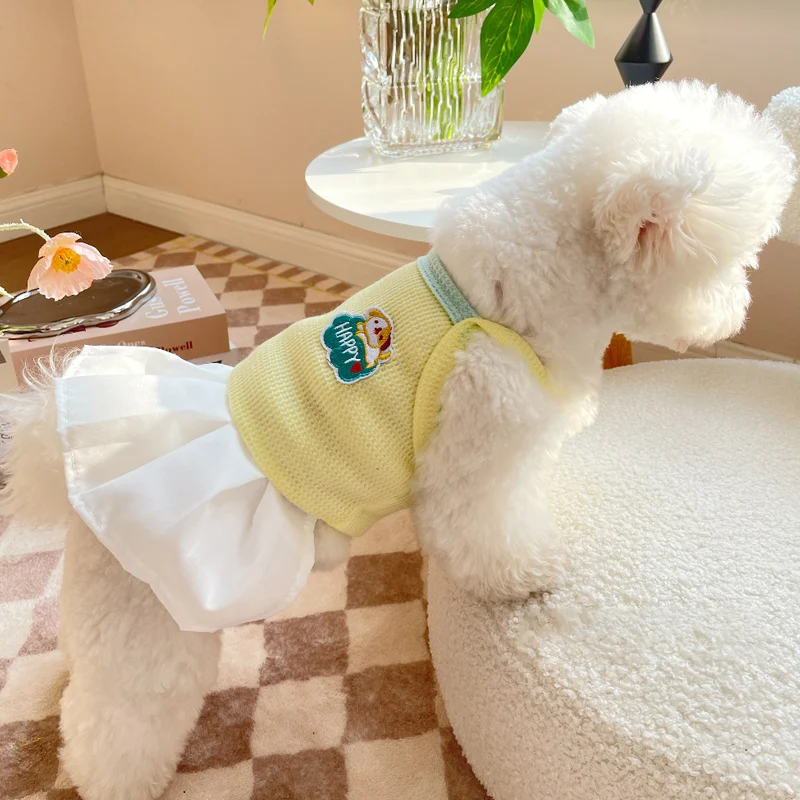 

2023 New Pet Dogs Clothes Summer Thin Dogs Dress Skirt Breathable Puppy For Small Medium Dogs Clothing French Bulldog Chihuahua