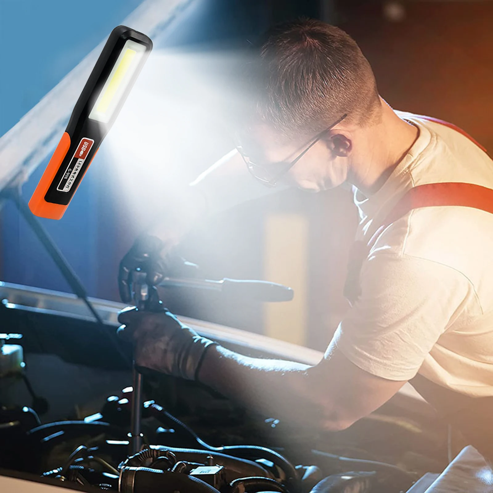 

COB-светильник для осмотра, многофункциональный зарядный аварийный светильник с сильным магнитным поглощением, портативный поворотный крюч...