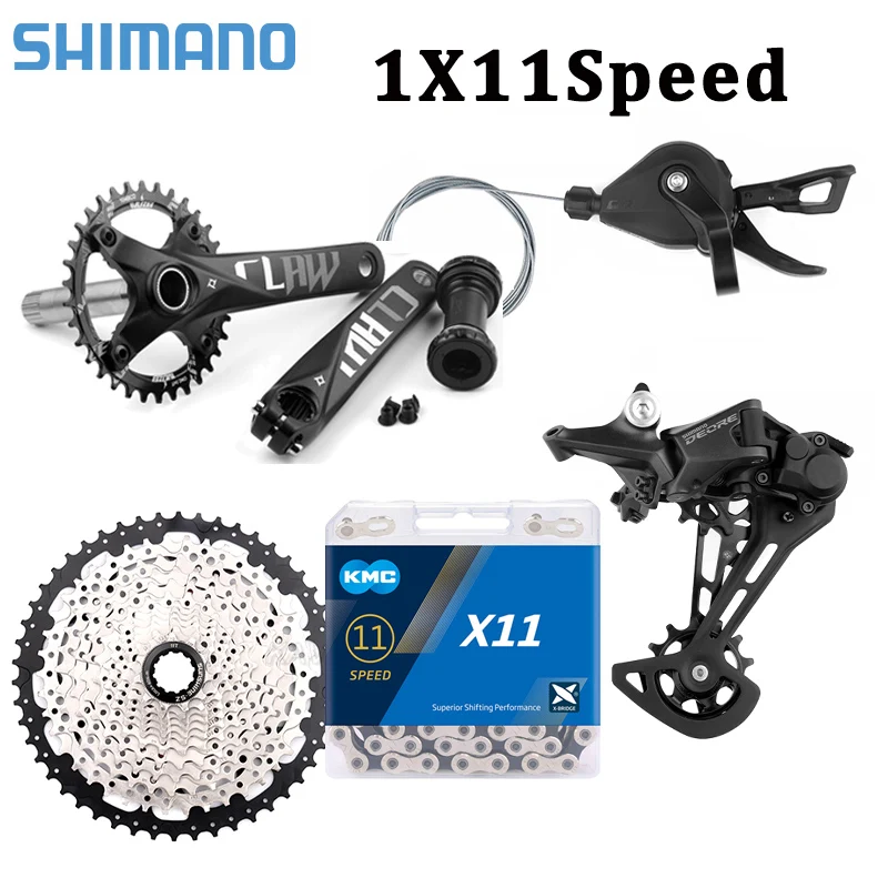 

Набор переключателей передач Shimano M5100, для горного велосипеда, 11 скоростей, KMC X11 Chain SUNSHINE, кассета 46/50/52T + комплект кривошипных колец
