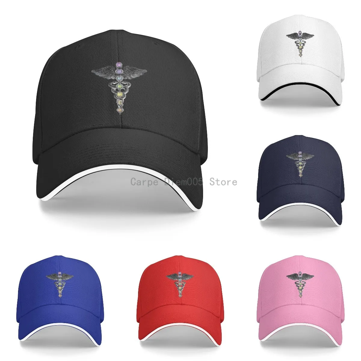 

Meditation Chakras Kundalini Rising Yoga Snake Unisex Baseball Caps