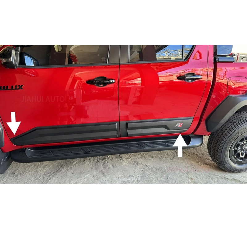 

4X4 ABS черная обшивка боковой двери GR для Toyota Hilux revo rooco 2015 2020 2021 2022 2023 автомобильные аксессуары