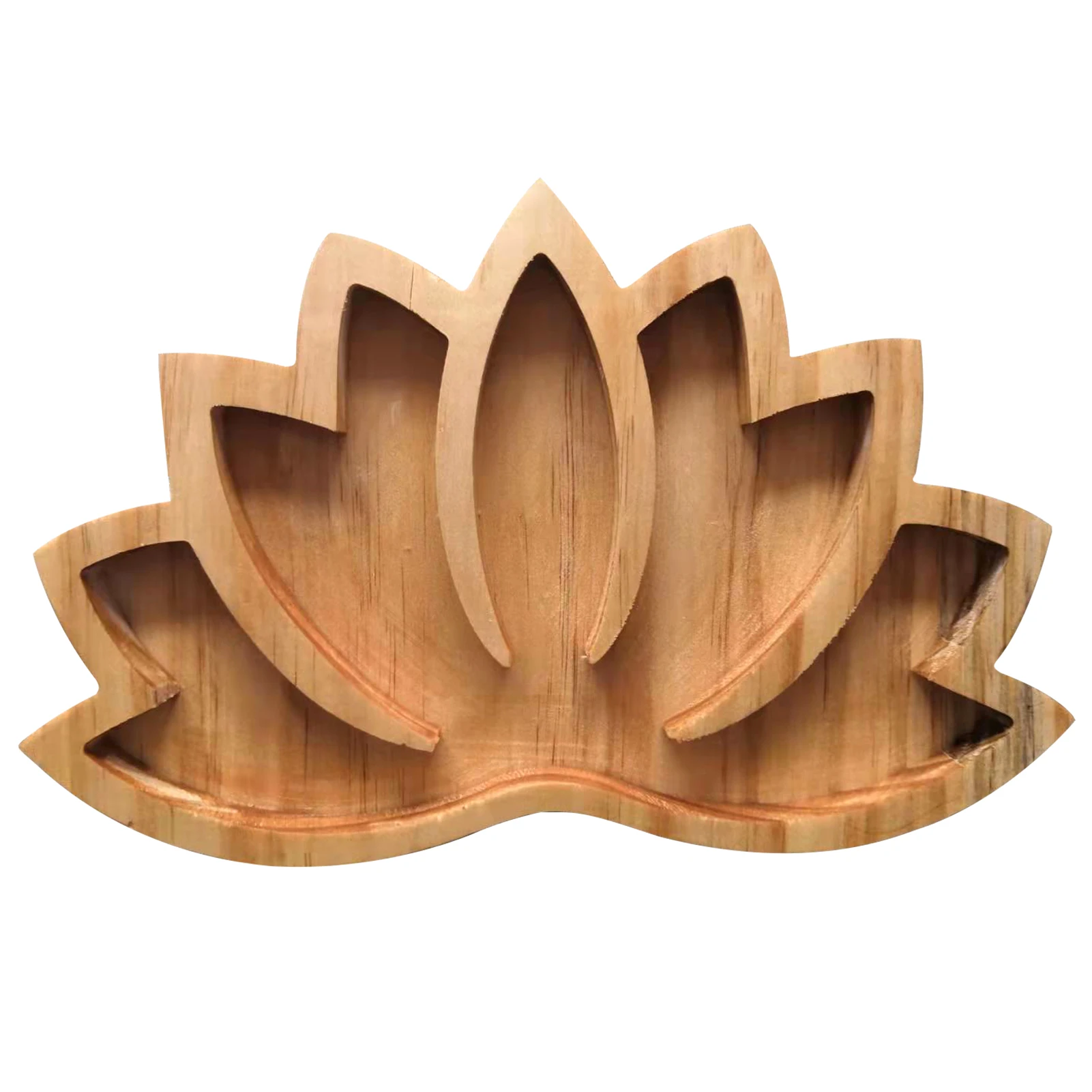 

Jewelry Accessories For Gem Displays Gift Lotus Crystal Tray Durable Wood Cosmetics Essential Storage Organizer Art Craft
