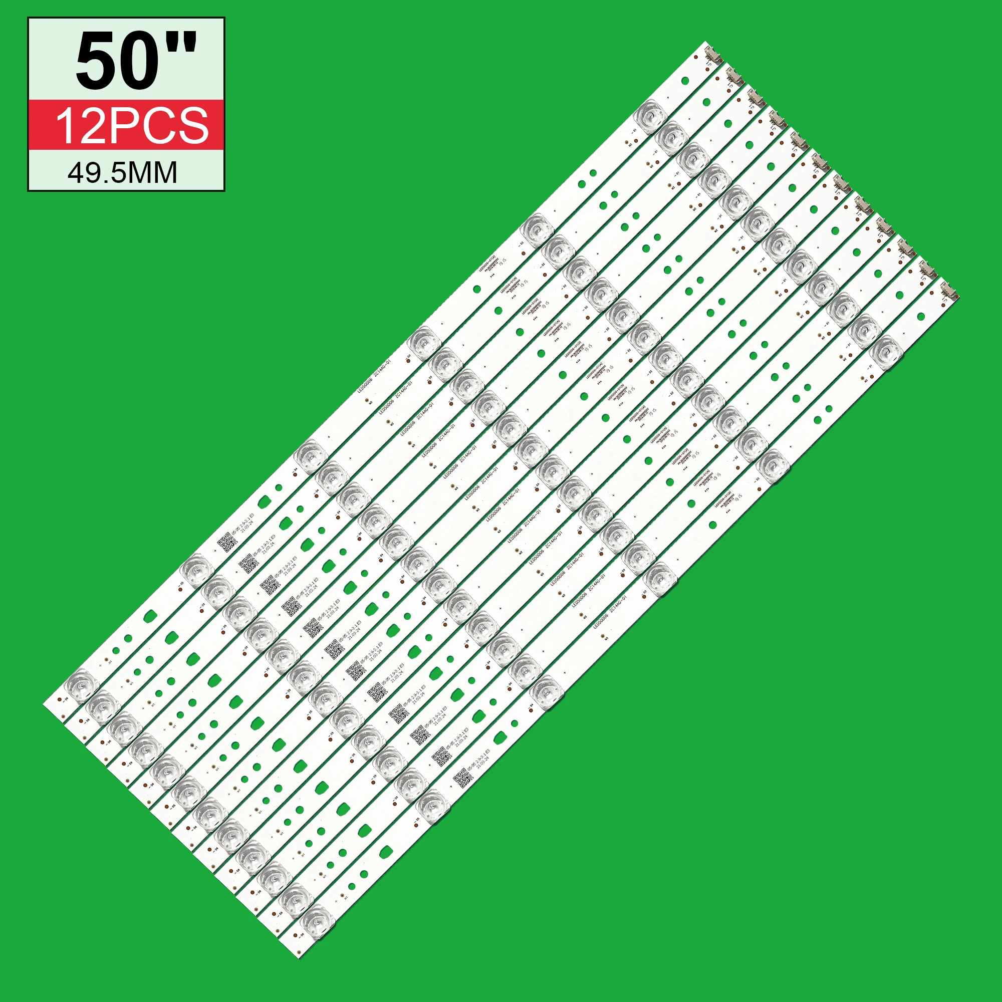 

New 12 PCS 6LED 495mm LED backlight strip for LE50A7100L LED50D6-ZC14-01(A)(A)30350006202 30350006201 30350006205 V500HJ1-PE8