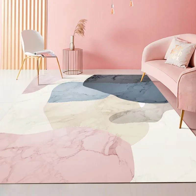 

Warm and Romantic Korean Version Ins Style 3D Printing Carpet Living Room Bedroom Square Carpet Floor Mat Bedroom Decor Washable