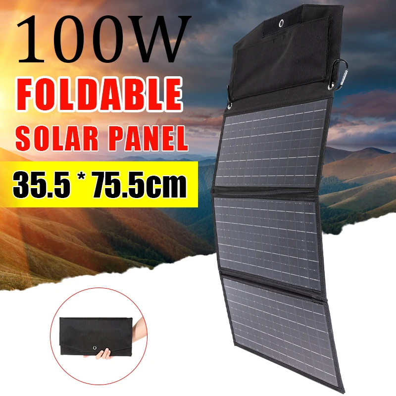 

18V Portable Solar Cell Panel Foldable Outdoor Emergency Power Generator kit Solar Generator USB Fast Charging Mobile Phone MP4