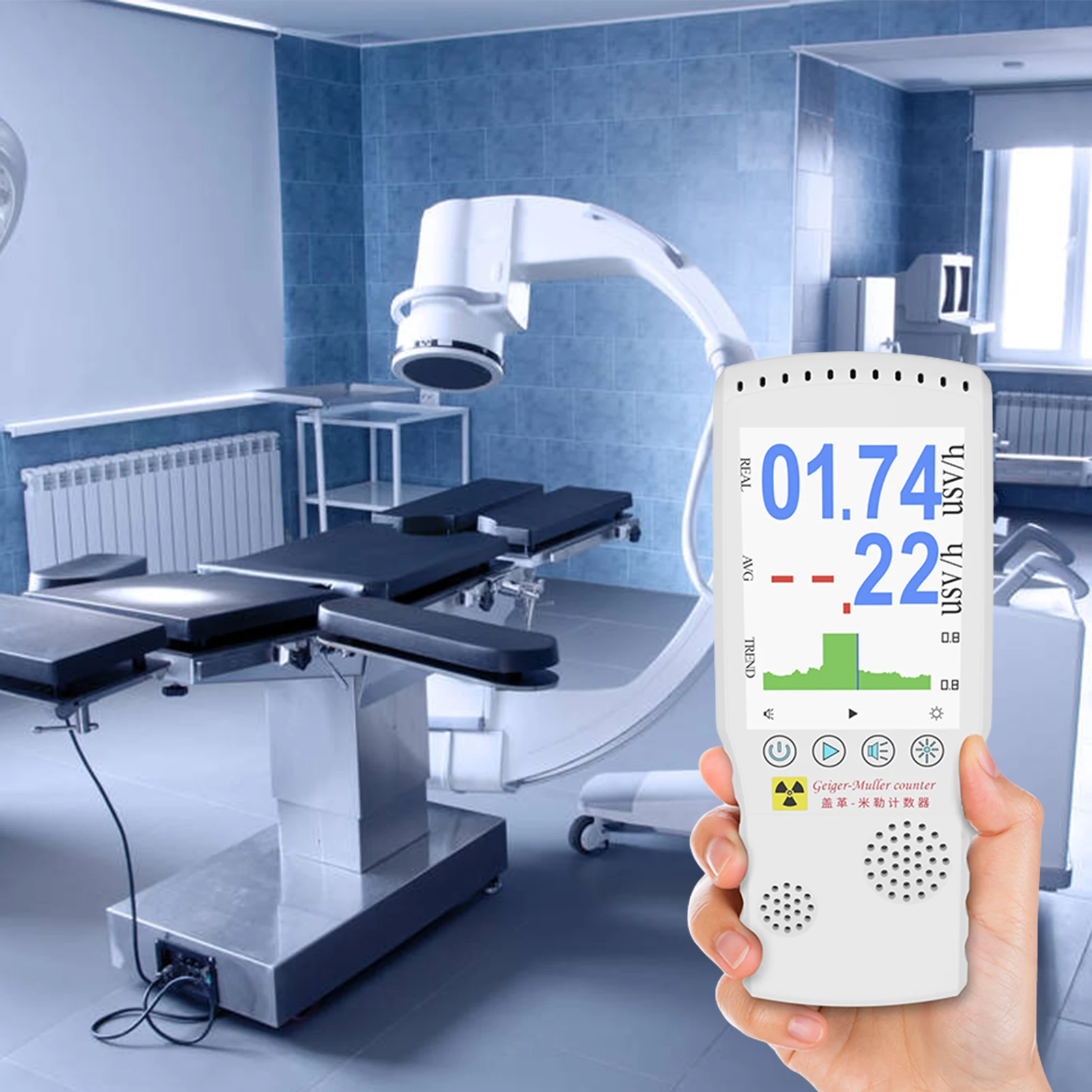 

Geigers CounterNuclear Radiation Detector Gamma γ Radiation XRay Radiation Measurement Instrument High Accuracy 0.01μSv / H