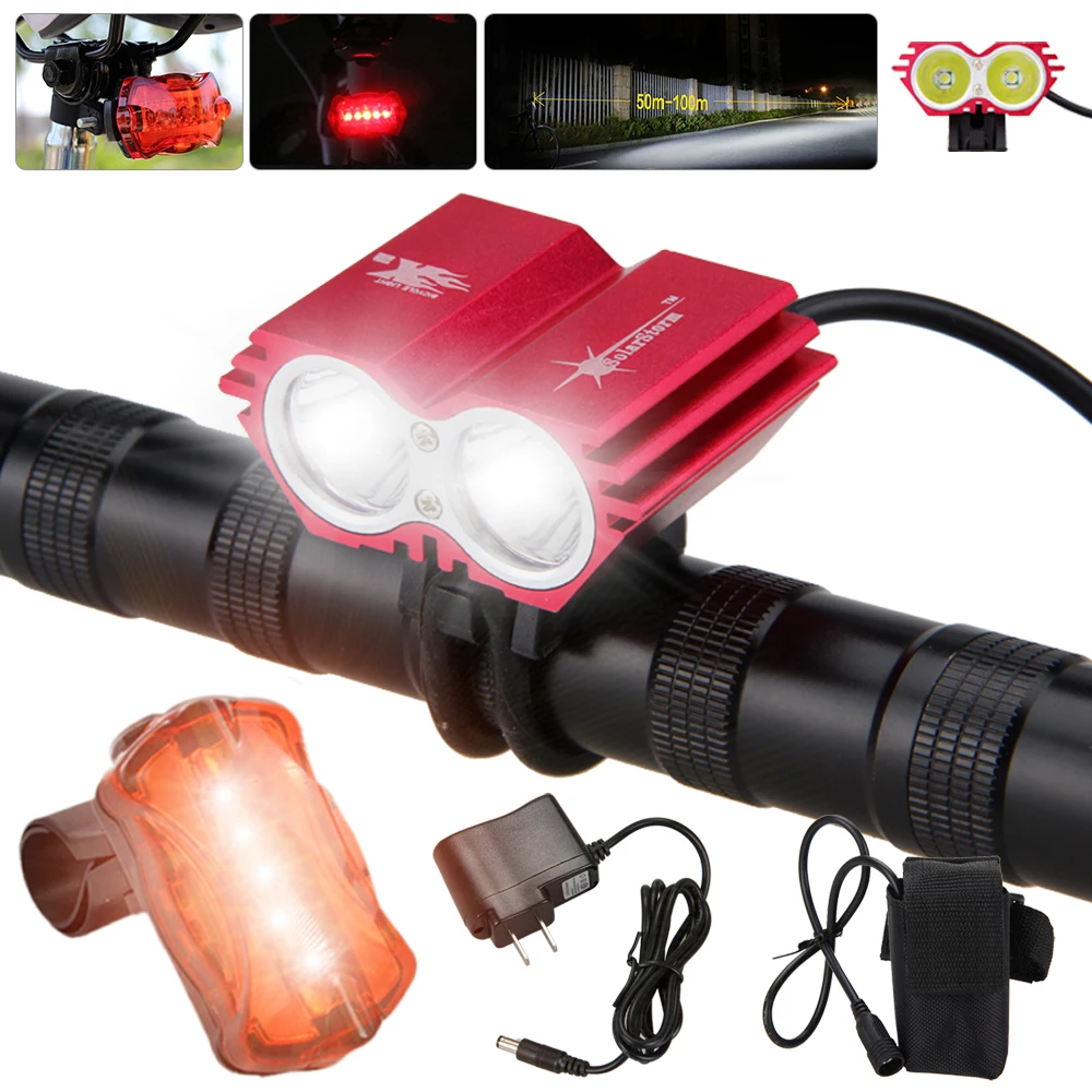 

8000LM LED Bike Light Headlight Bicycle Flashlight USB Rechargeable Torch Aluminum Alloy Cycling High Beam Low Accessories