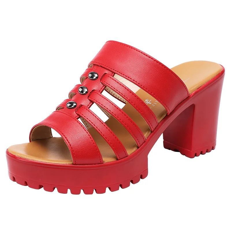 Big Size 32-43 Summer Wedding Shoes Women Slippers Platform  2023 High Heels Slides Ladies Gladiator Shoes Office Slippers