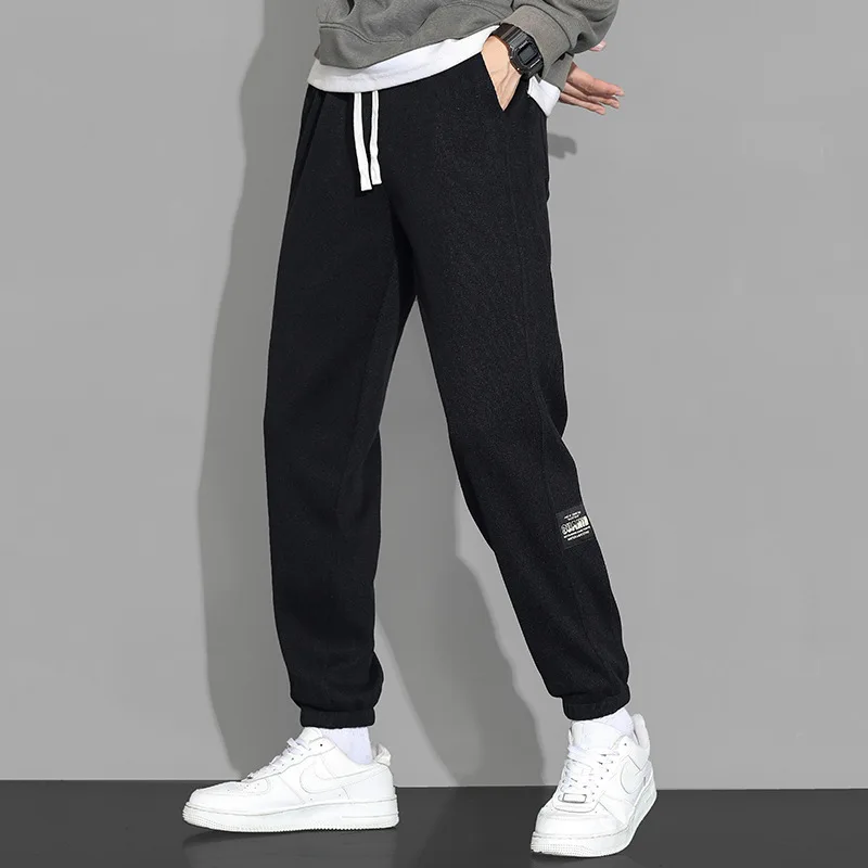 

Men's Sports Casual Pants Korean Fashion Loose Beam Cargo Pants Teen 2022 Autumn Winter New Solid Color High Quality Trousers